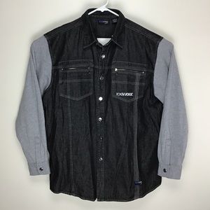 NWT Icewear by Ice T mens long sleeve denim button up shirt XL